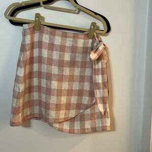 Reformation wrap mini skirt